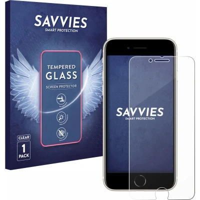 Afbeelding van Savvies Gehard glazen schermbeschermer (1 Stuk, Apple iPhone SE), Smartphone beschermfolie, Transparant