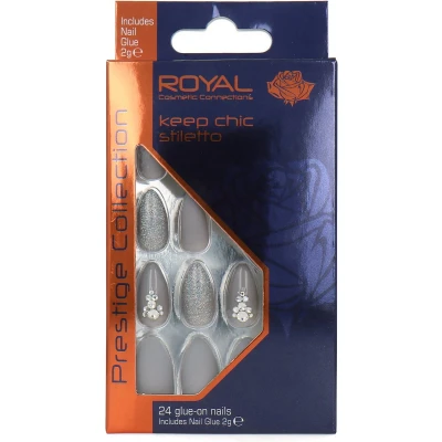 Afbeelding van Royal 24 Stiletto Glue On Nails Keep Chic