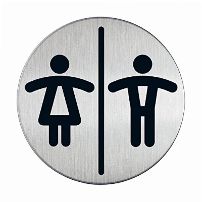 Afbeelding van Infobord pictogram Durable 4920 toileten D/H rond 83Mm