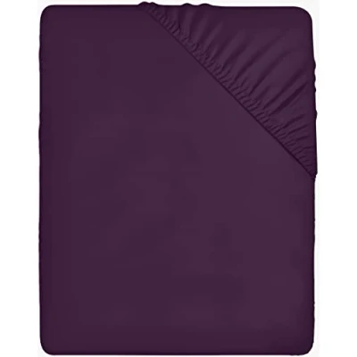 Afbeelding van Utopia Bedding Hoeslaken paars 160 x 200 cm 35 spanhoogte voor dikke matrassen geborstelde microvezel