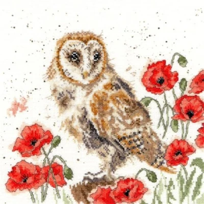 Afbeelding van Borduurpakket Kerkuil The Lookout Hannah Dale Bothy Threads