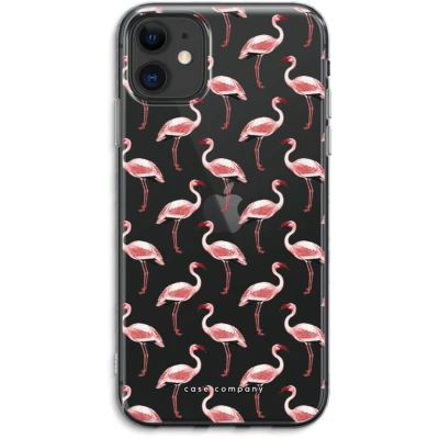 Afbeelding van Case Company® hoesje geschikt voor iPhone 11 Flamingo Soft Cover Telefoonhoesje Bescherming aan alle Kanten en Schermrand