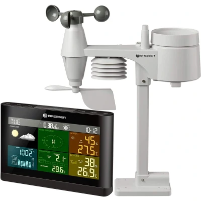 Afbeelding van Bresser Weerstation 5 in 1 Met Multifunctionele Buitensensor Regen en Windmeter Grijs