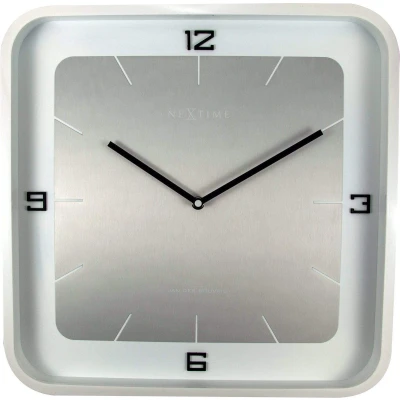 Afbeelding van Nextime Ne 3518Wi Wandklok Square Wall 40 X 4 Cm Wit