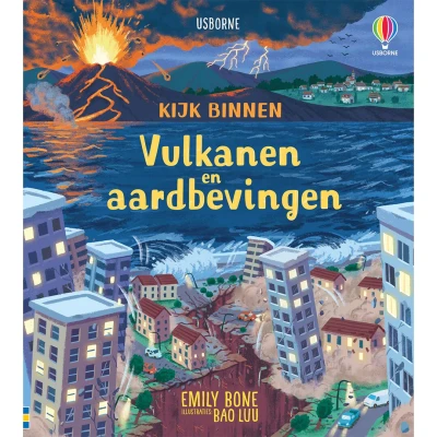 Afbeelding van Uitgeverij usborne flapjesboek kijk binnen vulkanen en aardbevingen