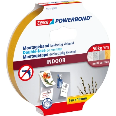 Afbeelding van Powerbond Tesa 55741 montagetape indoor 19mmx5m