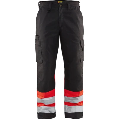 Afbeelding van Blaklader Werkbroek High Vis 1564 1811 Zwart/High Rood C44