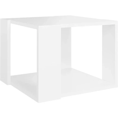 Afbeelding van Salontafel 40x40x30 cm bewerkt hout wit