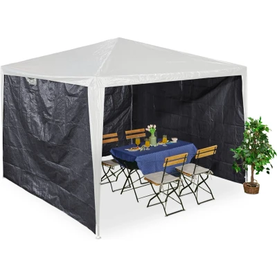 Afbeelding van Relaxdays zijwanden partytent 2x3 m set van 3 wanden waterdicht grijs