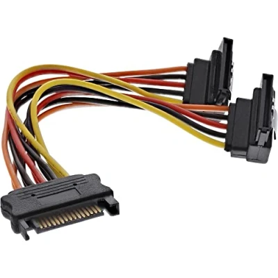Afbeelding van InLine SATA voeding Y kabel schuin 0,15m, Interne (PC)