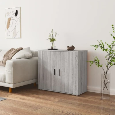 Afbeelding van Dressoir 80x33x70 cm bewerkt hout grijs sonoma eikenkleurig