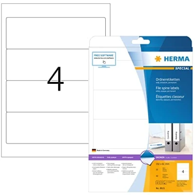Afbeelding van Rugetiket HERMA 8621 breed 61x192mm zelfklevend wit