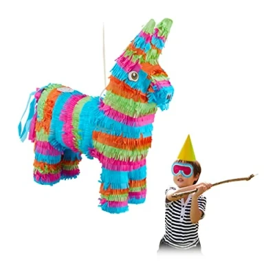 Afbeelding van Relaxdays pinata ezel feestartikel verjaardag piñata zelf vullen kinderen deco