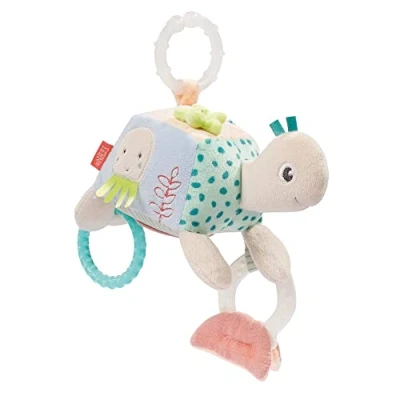 Afbeelding van Fehn Schildpad activiteitenspeelgoed, kinderwagen, motorisch speelgoed, speelgoed met bevestigingsring, babyspeelgoed om vast te pakken en ontdekken, knuffeldier voor baby&#039;s peuters vanaf 0