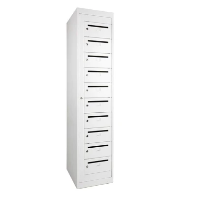 Afbeelding van Stalen Postkast Wit Frame Witte Deuren
