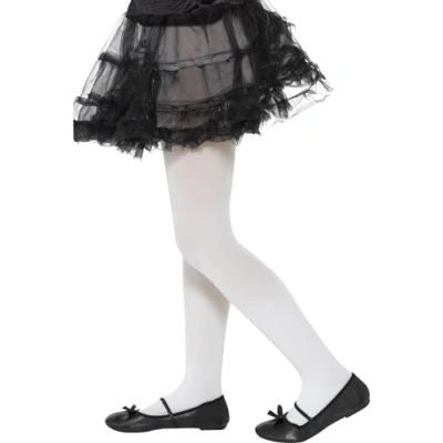 Afbeelding van Smiffy&#039;s 49794 ondoorzichtige panty voor kinderen, wit, eenheidsmaat