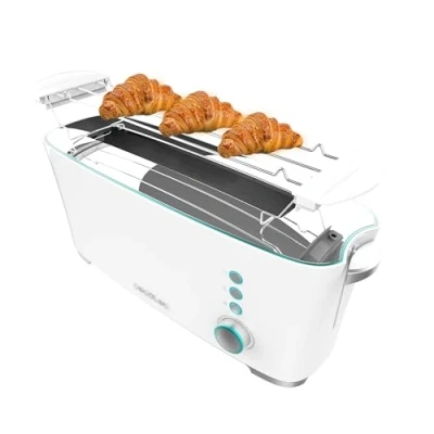 Afbeelding van Cecotec Broodrooster Vertical Toast &amp; Taste Extra W. 1000 W, dubbele XL sleuf voor dik brood, zelfcentrerend systeem, 7 roosterposities, automatische uitworp, kruimelverzamelaar
