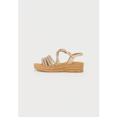 Afbeelding van Gabor Sandalen met sleehak, Dames, Maat: 40.5, Platino/oak Textiel