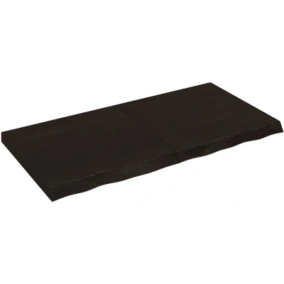 Afbeelding van vidaXL Wastafelblad 120x60x(2 6) cm behandeld massief hout donkerbruin