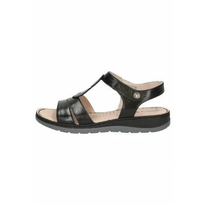 Afbeelding van Caprice Sandalen met sleehak, Dames, Maat: 39, Black comb Leer