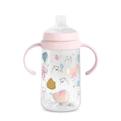 Afbeelding van Suavinex Handgreepfles 270ml Bears Pink