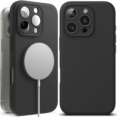 Afbeelding van RINGKE SILICONEN MAGNETISCHE MAGSAFE IPHONE 16 PRO ZWART
