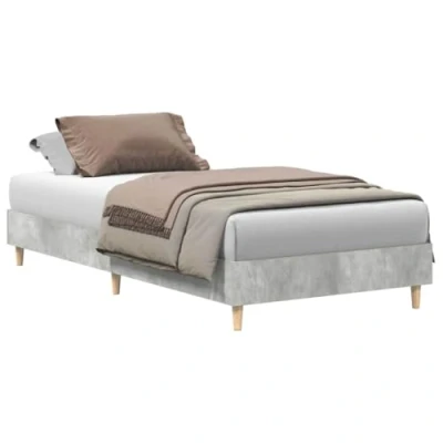 Afbeelding van vidaXL Bedframe zonder matras 100x200 cm spaanplaat betongrijs