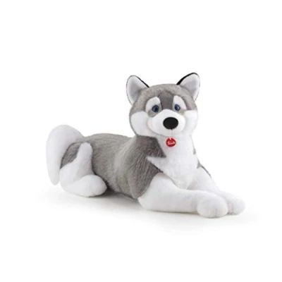 Afbeelding van Trudi Classic knuffel Hond Husky Marcus Extra Groot 100 cm Hoge kwaliteit pluche Knuffeldier voor jongens en meisjes Grijs 47x58x100 maat JUMBO