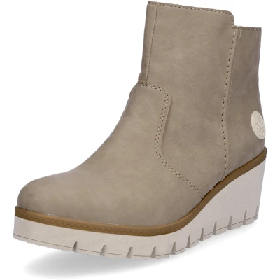 Afbeelding van Rieker Y5065 Enkellaarzen met sleehak voor dames, Beige 64