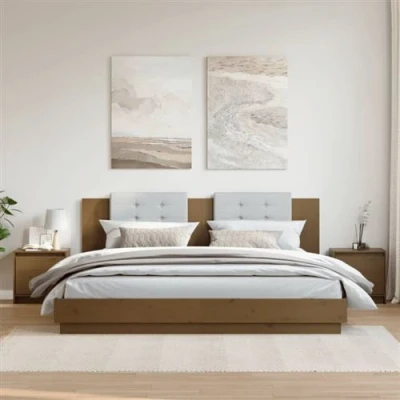 Afbeelding van Nachtkastjes 2 st 40x30,5x40 cm massief grenenhout honingbruin