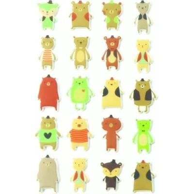 Afbeelding van Maildor CY036O Cooky 3D stickerset (1 vel 7,5 x 12 cm, ideaal voor decoreren, verzamelen of cadeau geven