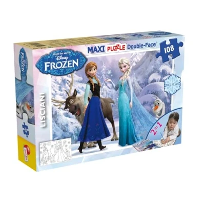 Afbeelding van Liscianigiochi LISCIANI Puzzel op voor en achterkant, 108 stukjes, de ijskoningin, 46904, karton, meerkleurig, eenheidsmaat