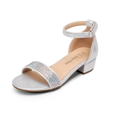 Afbeelding van DREAM PAIRS Sandalen voor meisjes, prinsessenschoenen hakschoenen, 3 cm, schoenen feestjes en verjaardagen, hoge hakken kinderen, zilver.