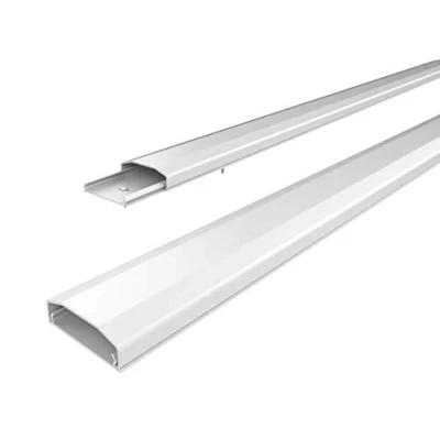 Afbeelding van conecto CC50573 Kabelgoot met zelfklevende lijm of hoogwaardige pvc schroeven (lengte 100 cm, breedte 6 hoogte 2 cm), zwart