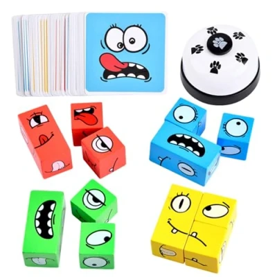Afbeelding van interactief puzzelspel van hout, puzzelspel, gezelschapsspel en voor kinderen, met bel