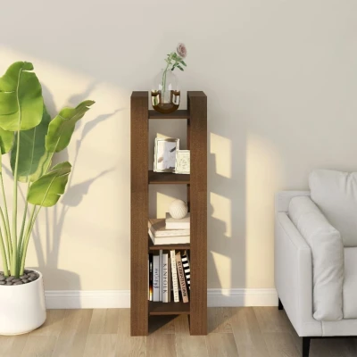 Afbeelding van Boekenkast/kamerscherm 41x35x125 cm massief hout honingbruin