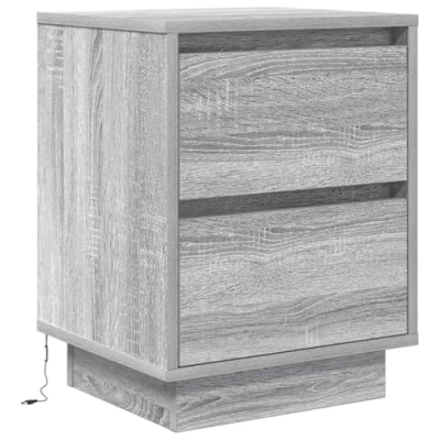 Image de VidaXL Table de chevet avec lumières LED sonoma gris 38x34x50 cm861275