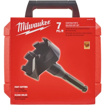 Afbeelding van MILWAUKEE 4932479488 aannemersset met zelfvoedende boren 7 delig