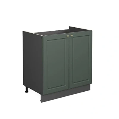 Afbeelding van Vicco Wastafelkast Fame Line, Groen Goud Landhuis/Antraciet, 80 cm zonder werkblad