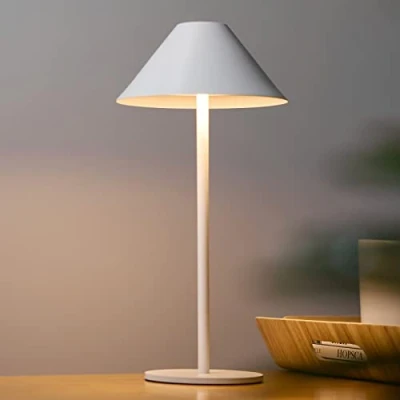 Afbeelding van Bojim Led bureaulamp, touch bediening, 4000 mAh, dimbaar, wit, oplaadbaar, USB C, 3 W, 240 lm, tafellamp, 3000 K, warmwit, voor binnen en buiten