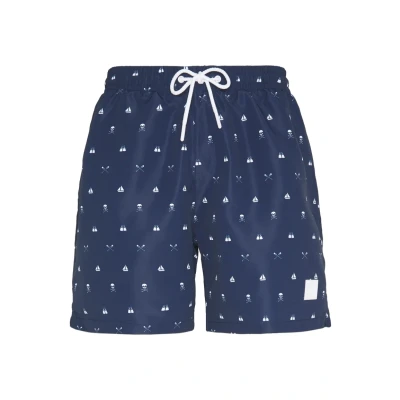 Afbeelding van Urban Classics B T Pattern Zwemshorts, Heren, Maat: 3XL, Dark blue