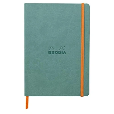 Afbeelding van RHODIA 117377C Notitieboek, zacht, A5, 14,8 x 21 cm, gelinieerd, 160 pagina&#039;s, lichtbruin papier, 90 g/m², bladwijzer, elastische sluiting, omslag van kunstleer, collectie Rhodiarama