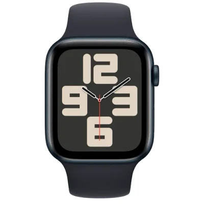 Image de Apple Watch SE 2023 44mm Noir (Bracelet Silicone M/L)