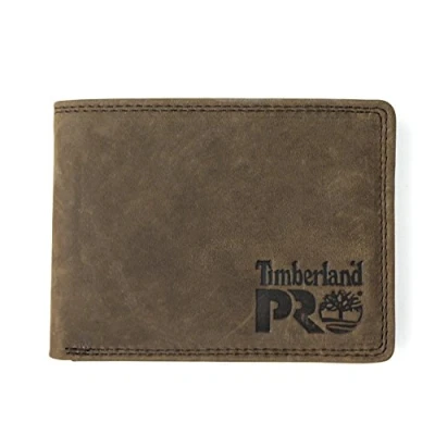 Afbeelding van Timberland PRO Portemonnee van RFID leer met afneembare tas klep voor heren, donkerbruin trui, Eén maat, trui
