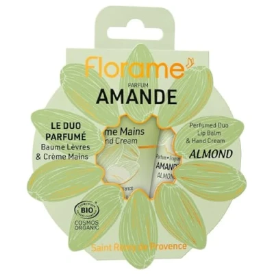 Afbeelding van Florame Le Duo Parfumé Amande Lippenbalsem 15 ml + Biologische Handcrème 30