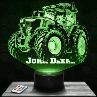 Afbeelding van Nachtlampje, nachtlampje met aanraakfunctie, J.Deere Landbouwtractor, 3D illusielamp, led, cadeau idee voor jongens en meisjes, kinderen of volwassenen, TOP