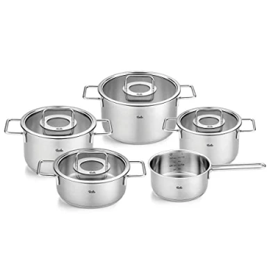 Afbeelding van Fissler Pure Collection Pannenset met glazen deksel 5 delig