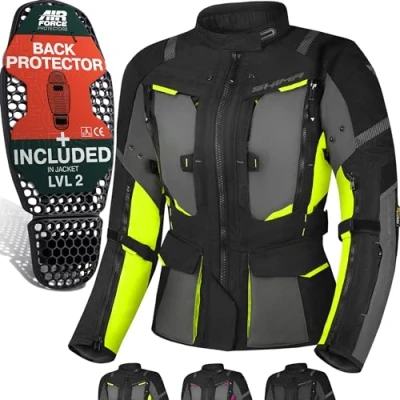 Afbeelding van SHIMA Hero 2.0 Motorjack voor dames, het hele jaar, motorjas, touring, van cordura, textiel, met membraan, waterdichte warmtegeleiding, CE beschermers, breedteverstelling (neon, 3XL)