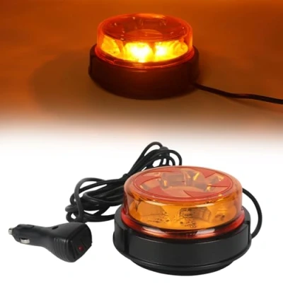Afbeelding van AOHEWEI Amber led waarschuwingslicht, 4 knippermodi, 2 roterende modi, 12/24 V, 16 stroboscooplampen voor landbouwmachines, bedrijfsvoertuigen, schoolbus, tractor, graafmachine, vrachtwagen