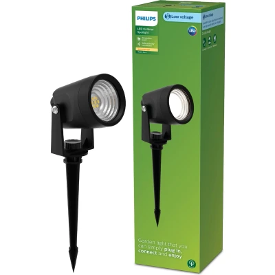 Afbeelding van Philips Reuel GardenLink Sokkellamp met spies 24V Warm wit licht; 2700K Zwart Tuinpadverlichting